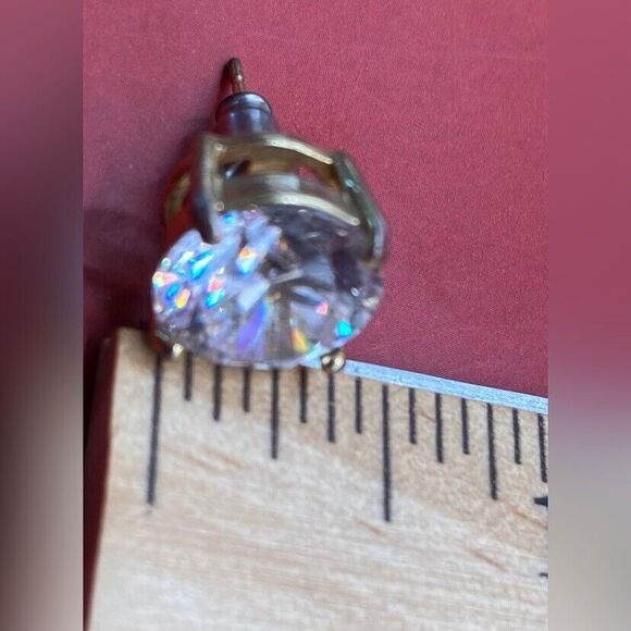 Women’s Earrings Large Faux Diamond CZ Pierced Studs Statement Formal - Picture 2 of 2